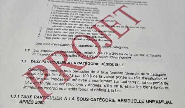 Un taux de taxes variable en 2025 à Fermont