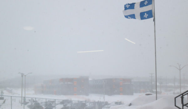 Neige et poudrerie à Fermont ce lundi