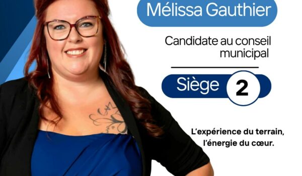 Élections municipales : Mélissa Gauthier se présente au poste 2